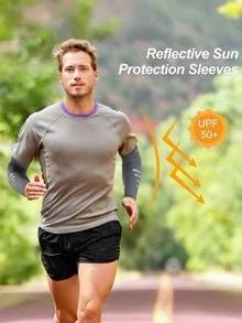 1PC UPF 50+ UV Protection Cooling Arm Sleeves, Breathable Compression Sports Arm Covers For Cycling, Golf, Basketball, Football, Running, Unisex Adult, Lightweight & Sweat-Resistant - multicolor - View 3