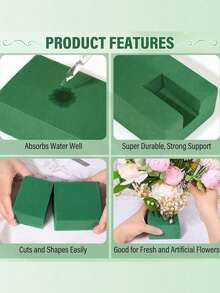 Dry & Wet Floral Foam Bricks, Suitable For Flower Arranging, Spring Flower Arranging And Crafting. Applicable For Flower Shop Flower Arranging, Living Room Decor, Party Decorations, For Wedding Accessories - Upgrade large - View 4
