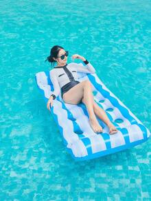 Oversized Inflatable Sunbathing Pool Lounge Chair Floating Bed-Four-In-One UV-Proof PVC Sunbathing Bed, Suitable For Adults, Summer Pool Parties, Lakes, Beaches (Blush Pink), Summer Relaxation | Summer Fun Floating Bed. - Multicolor - View 12