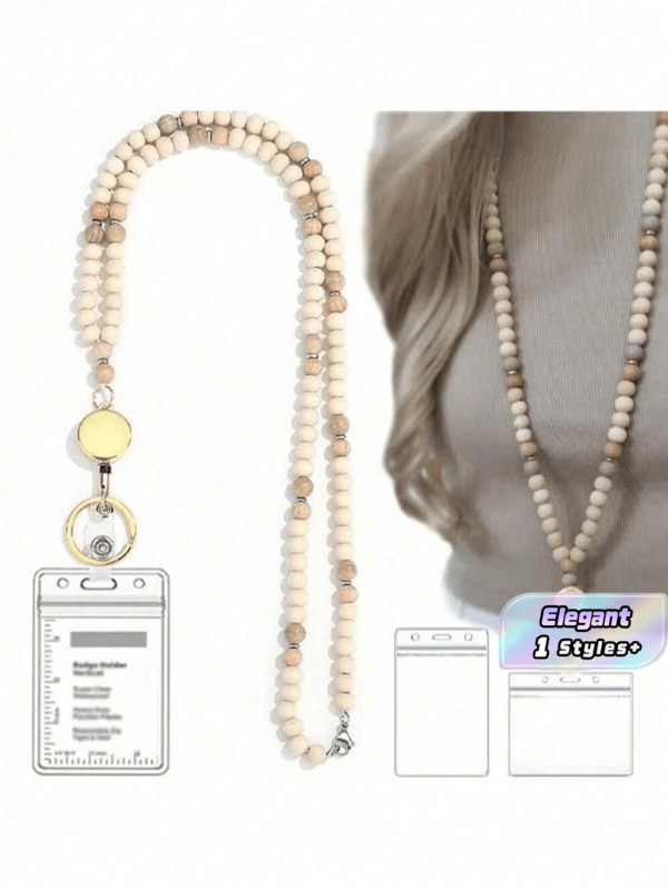 1Pc Lanyard Lanyards For Id Badges Teacher Lanyard Lanyards For Keys Retractable Lanyards For Id Badges Holder Cute Keychain Lanyard Women (Includes 2 ID Rubber Covers),School Supplies,Back To School