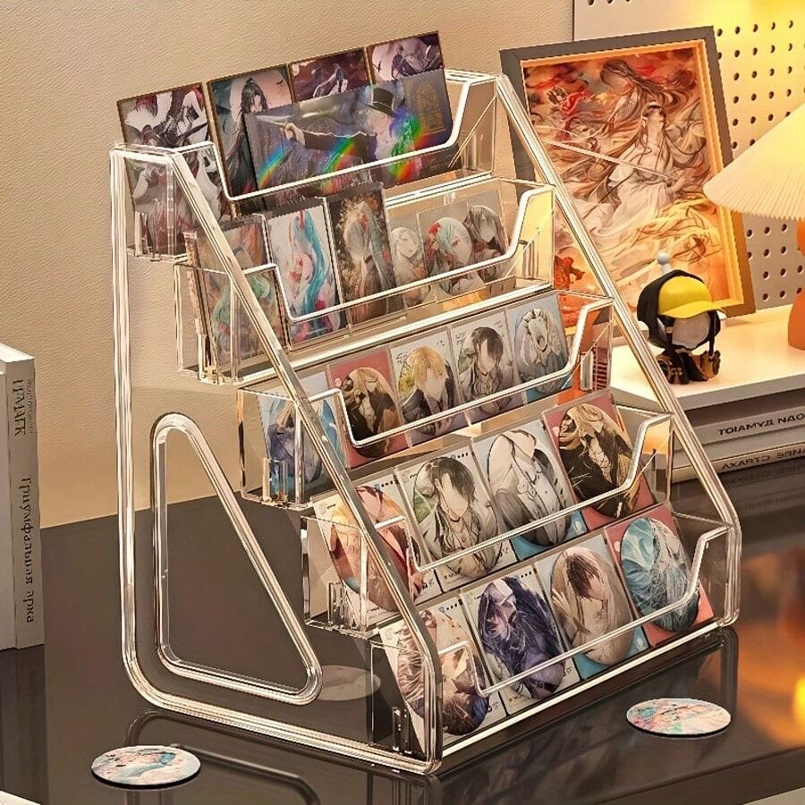 Acrylic Shelves With Transparent Dividers - High Capacity Storage Rack,Suitable For Anime Figures,Badges, Collectibles For Desktop Or Exhibition Use - Ideal Choice For Collectors And Retailers Retail Display Rack