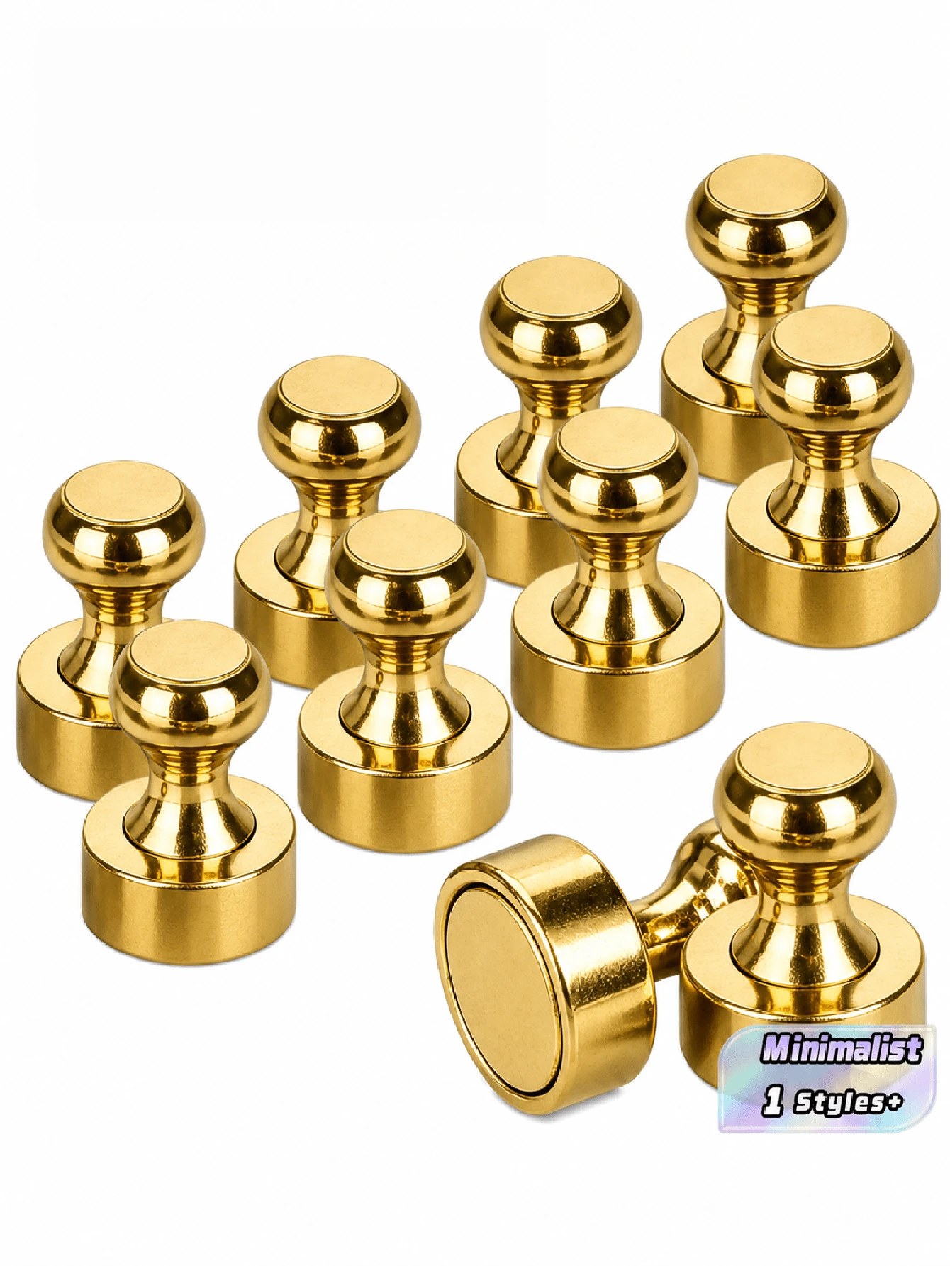 10Pcs Silver Push Pin Magnets, Small Round Fridge & Whiteboard Magnets For Refrigerator, Office, Classroom, Map, Locker And Home Organization - 10Pcs - View 1