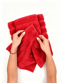 Large Red Bathrobe Cozy Loungewear Bath Robe For Home. - Red - View 7