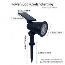 1PC Solar Lawn Light LED Waterproof Garden Courtyard Light Integrated Spotlight Suitable For Courtyard Garden Landscape Ambient Light - Multicolor - View 2
