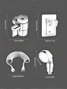 1Set Solid Brass Faucet Diverter Splitter For Basin Sink Converter Adapter Handheld Shower Head Hair Washing Spray Bathroom Renovation Kit - Silver shower - View 4
