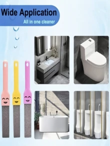 8/5/4/3/2/1件裝灰色清潔刷石，附通用手柄，除水垢刷，適用於馬桶、浴室、廚房、SPA、泳池、露營、花園、燒烤、旅行及日常使用 - 多色 - 查看 10