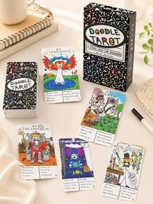 MINKOJA Hand-Drawn Style Tarot Deck For Daily Reflection & Personal Insight, Intuitive Learning System For Beginners, Composition Notebook Aesthetics, Mindfulness Tool For Self-Discovery, Unique Stationery Inspired Gift For Summer Solstice - Multicolor - View 1