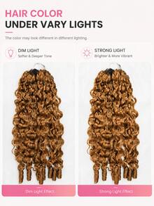 Boho Braids S30 銅棕色捲髮未氈化假髮 羽毛鉤編真人髮接髮 適用於 Miracle Knots 柔軟蓬鬆輕盈 自然外觀 易安裝 可重複使用 16-24 英吋 - S30 - 查看 5