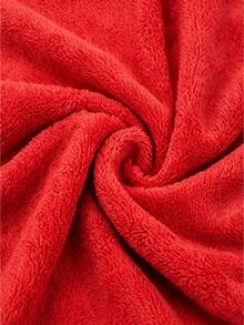 Large Red Bathrobe Cozy Loungewear Bath Robe For Home. - Red - View 8