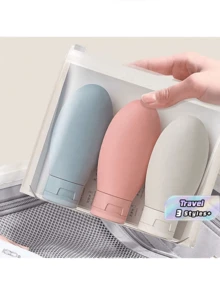 6 buah Botol Portabel Isi Ulang 60ml, Set Perlengkapan Perjalanan, Wadah Botol Terpisah untuk Perlengkapan Mandi, Set Dispenser Sabun (Dengan Stiker Label) - Beraneka warna - View 1