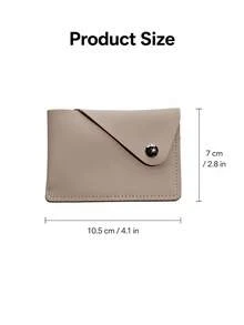 Haus Hana 1Pc Minimalist Envelope Card Holder, Snap Button Faux Leather Business Card Case, Slim Portable Credit Card Wallet, Lightweight Name Card Organizer For Office, Travel, Daily Use & Gift - multicolor - View 5