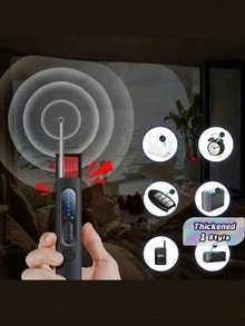 1PC Portable Camera Detector, Can Detect Hidden Cameras And GPS Trackers, Has 5-Level Sensitivity, Can Be Charged Through USB, And Is Suitable For Many Scenes Such As Cars, Indoor Houses, Hotels, Bathrooms, Travel, Offices, Etc. - Black - View 1