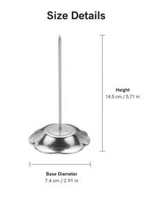 Haus Hana 1/2件不鏽鋼收據針꽂架，單針票據刺穿器配圓形底座，現代桌面帳單針軸與紙單叉收納架，適用於餐廳、咖啡廳、酒吧、廚房、收銀機、菜單訂單、辦公備忘錄及日常使用 - 查看 3