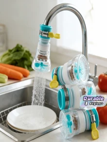 1 PC Adjustable Swivel Premium Pp Easy Install Anti Splash Filter Water Saving Soft Flow Faucet Adapter Kitchen Bathroom Sink Home Hotel Rental Daily Tap Decoration Accessory - Multicolor - View 1