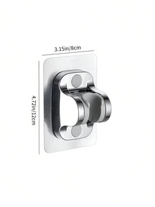 1PC No-Drilling Adjustable Shower Head Holder, Wall Mount Bracket With Universal Fit For Handheld Shower, Easy Install Bathroom Accessory - silver - View 5