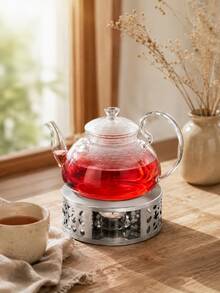 Haus Hana Stainless Steel Teapot Warmer Stand With Tealight Candle Tray, Coffee Pot Warming Base & Tea Set Accessory For Teapot, Kettle, Home Gathering, Dining Table, Restaurant, Wedding, Outdoor Camping, Holiday & Housewarming Gift - Multicolor - View 2