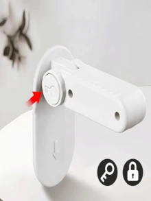1/2/3/5pcs Multi-Functional Pet Safety Door Locks, No Drilling Required To Protect Pets, Suitable For Home, Bathroom, Office Decor, Valentine's Day Gift - white - View 7