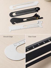 Haus Hana 1pc 15cm Metal Ruler Bookmark, Slim Straight Metric Page Marker, Portable Measuring & Drawing Stationery For Reading, School, Office & Gift - multicolor - View 8