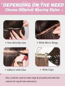 Extensiones de cabello humano natural Remy liso con nueva tecnología Genius Weft, cutícula alineada y corte virgen - S60 - Ver 8