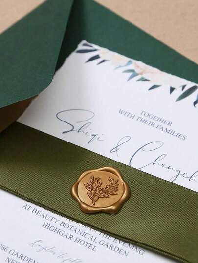 30PCS Handmade Wax Seal Stickers Self Adhesive Eucalyptus Pattern Envelope Sealing Stickers For Wedding Invitation Christmas Gift Packaging Party Supplies Home Office Decor
