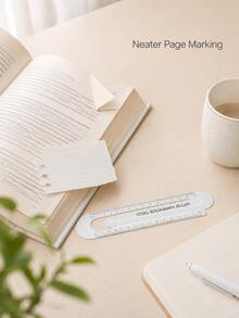 Haus Hana 1pc 15cm Metal Ruler Bookmark, Slim Straight Metric Page Marker, Portable Measuring & Drawing Stationery For Reading, School, Office & Gift - multicolor - View 5