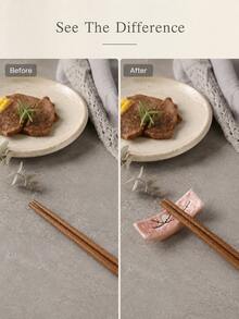 Haus Hana 4pcs Japanese Style Ceramic Chopstick Rest, Hand-Painted Plum Blossom Cutlery Holder, Rectangular Chopstick Pillow For Spoon, Fork, Dining Table, Home, Restaurant, Tea Ceremony & Gift - View 6