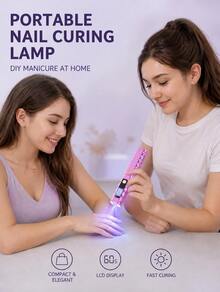 Teckwe 單排快乾不發黑 LED 光療 UV 固化燈，迷你手持式 UV 硬化燈，內置 180mAh 電池 - 彩色 - 查看 3