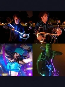 Rechargeable LED Fiber Optic Whip - Rotating Fiber Optic Whip, LED Illuminated Dance Whip, Carnival Toy, Pixel Whip Suitable For Dancing, Parties, Light Shows, Music Festivals, Fashion Shows, Electronic Music Festivals - Glowing Whip - View 10
