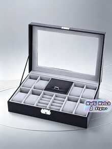 Multifunctional Desktop Watch Storage Box Suitable For Collecting And Displaying Watches Rings Earrings Necklaces Bracelets And Other Jewelry Essential For Back To School - Multicolor - View 1