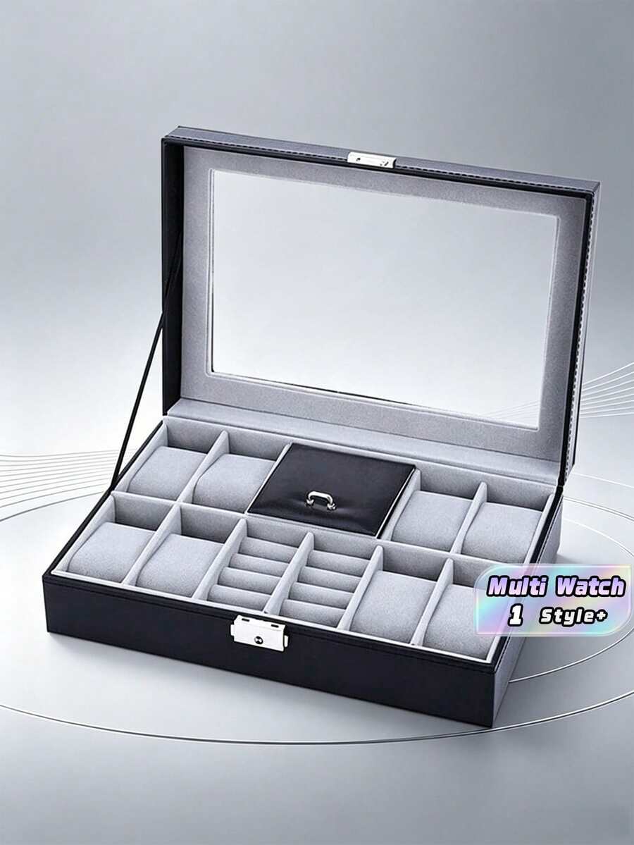 Multifunctional Desktop Watch Storage Box Suitable For Collecting And Displaying Watches Rings Earrings Necklaces Bracelets And Other Jewelry Essential For Back To School - Multicolor - View 1