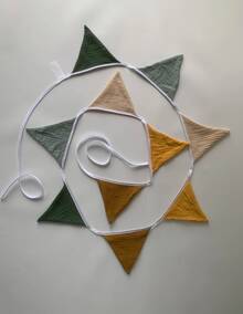 1pc Holiday Triangle Flag, Made Of Polyester Fabric, Reusable, Multicolor Triangle Flag Garland, Suitable For Various Holiday Indoor/Outdoor Boho Decor, Birthday Party Supplies, Wedding Bride Gift - multicolor - View 6