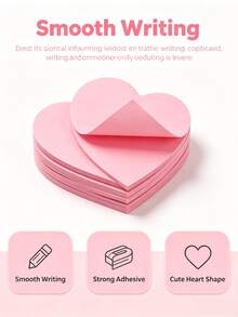 100 pegatinas con forma de corazón para una práctica libreta autoadhesiva, cuaderno, planificador y accesorio de papelería de oficina/estudio - un imprescindible para la temporada de vuelta al cole. - Rosa - Ver 9