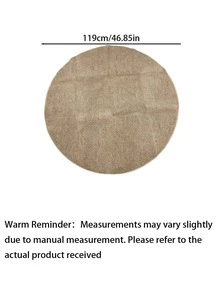 1pc Natural Light Brown Round Woven Texture Mat - Soft Polyester Anti-Slip Backing, Machine Washable, Suitable For Indoor/Outdoor, Living Room, Bedroom, Patio, Modern Home Decor, Spring/Summer Gift, Comfortable Living Room Carpet - Brown - View 7