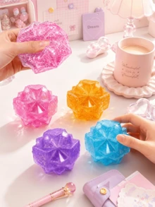 MINKOJA 1/4 piezas Juguete de apretar con forma de diamante, juguete sensorial antiestrés y antiansiedad, juguete elástico suave de levantamiento lento para niños, aula, oficina, fiesta y regalo - Multicolor - Ver 2