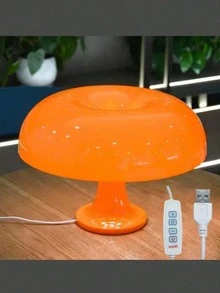 1 Modern Led Mushroom Desk Lamp - Usb Port, Orange/White/Sky Blue, High-Quality Abs Lamp Body Design, 3 Color Dimming, Smooth Dimming - Suitable For Bedroom, Living Room, Hotel Decor, Decorative Table Lamp - Multicolor - View 13