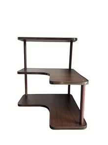 1pc Desk Organizer, Vintage Wooden Storage Rack, Multifunctional Desktop Tidying Shelf, Minimalist High-End Display Stand, Suitable For Water Bottles, Coffee Cups, Spices, Ideal For Kitchen, Dining Room, Bedroom Vanity, And Living Room - Multicolor - View 6