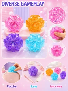 MINKOJA 1/4 piezas Juguete de apretar con forma de diamante, juguete sensorial antiestrés y antiansiedad, juguete elástico suave de levantamiento lento para niños, aula, oficina, fiesta y regalo - Multicolor - Ver 7