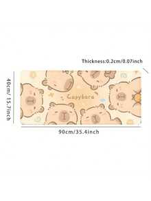 Cute Capybara Cartoon Large Mouse Pad Non Slip Desk Mat With Stitched Edge Rubber Base, Computer Keyboard Pad For Office Home, Funny Gift For Women - beige - View 4