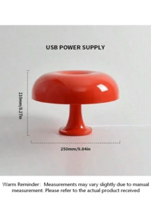 1 Modern Led Mushroom Desk Lamp - Usb Port, Orange/White/Sky Blue, High-Quality Abs Lamp Body Design, 3 Color Dimming, Smooth Dimming - Suitable For Bedroom, Living Room, Hotel Decor, Decorative Table Lamp - Multicolor - View 2