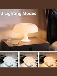 1 Modern Led Mushroom Desk Lamp - Usb Port, Orange/White/Sky Blue, High-Quality Abs Lamp Body Design, 3 Color Dimming, Smooth Dimming - Suitable For Bedroom, Living Room, Hotel Decor, Decorative Table Lamp - Multicolor - View 14