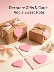 100 pegatinas con forma de corazón para una práctica libreta autoadhesiva, cuaderno, planificador y accesorio de papelería de oficina/estudio - un imprescindible para la temporada de vuelta al cole. - Rosa - Ver 4