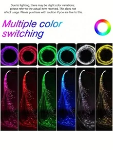 Rechargeable LED Fiber Optic Whip - Rotating Fiber Optic Whip, LED Illuminated Dance Whip, Carnival Toy, Pixel Whip Suitable For Dancing, Parties, Light Shows, Music Festivals, Fashion Shows, Electronic Music Festivals - Glowing Whip - View 4