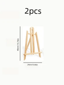 Foldable Smooth Pine Wood Tabletop Easel, Trapezoidal Desktop Display Stand For Chalkboard & Photo - default - View 9