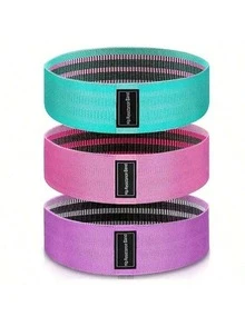 3Pcs Non-Slip Elastic Fitness Resistance Bands, Stretch Exercise Tension Loops For Leg & Hip Lifting, Full Body Workout, Yoga And Pilates Training - Multicolor - View 7
