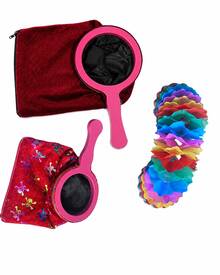 superFUNNYmarket 1 pieza Bolsa mágica vacía, bolsa mágica de aparecer y desaparecer, bolsa de terciopelo rojo con estrellas con compartimento oculto, disponible en tamaños grande/pequeño, fácil de usar para magos principiantes, perfecto para espectáculos, fiestas de cumpleaños y concursos de talentos, ideal para actuaciones mágicas y actividades en el aula, incluye accesorios opcionales de flores de colores, ligero y duradero, excelente para crear momentos divertidos y sorprendentes - Multicolor - Ver 12