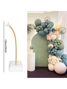 1 Set 2.5m Asymmetrical Half Balloon Arch Kit, Free‑Bending Adjustable Balloon Arch Frame With Stable Base, Reusable Balloon Column Stand, Flexible Deformable Balloon Arch Stand For Wedding, Graduation, Birthday, Holiday Party Decorations - Set 1 - View 4