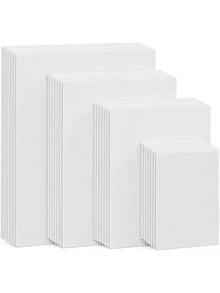 12PCS For Acrylic Pouring And Oil Painting Double Primed Acid Free Non Warp White Blank Canvas Panels Art Canvas Boards For Artists Christmas - White - View 5