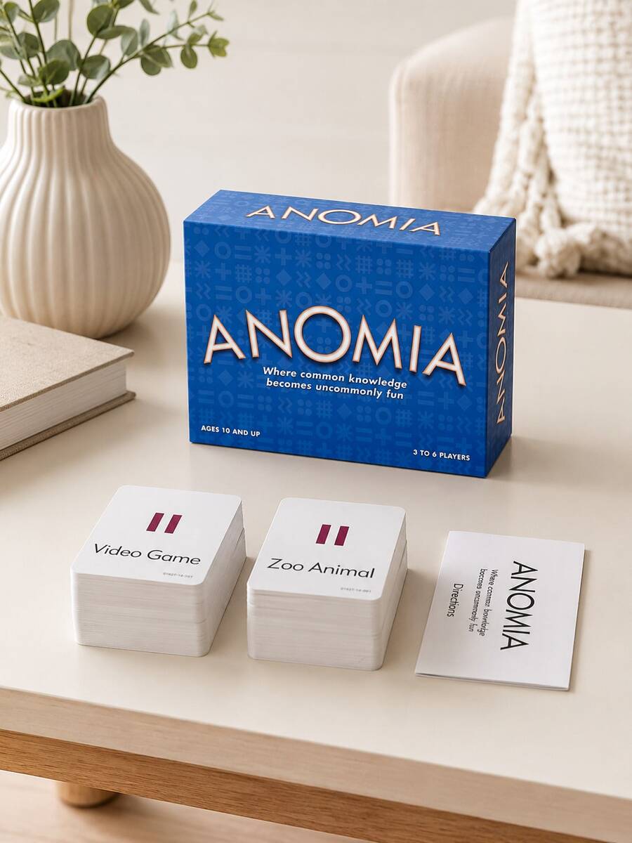 MINKOJA ANOMIA Card Game For Adults & Family, Fast-Paced Word Association Party Game With Strategy Cards, Interactive Brain Challenge Tabletop Game Set With Blue Box Packaging, Fun Group Game For Friends Gathering, Home Entertainment And Game Night - Multicolor - View 1