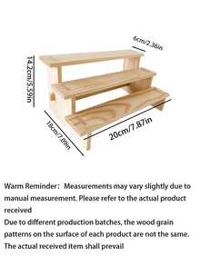 1 Set 3/5layer Wooden Jewelry Display Stand, Multi-Layer Storage Earring & Bracelet Organizer, Multi-Tier Tabletop Retail Display Rack, Kitchen Storage & Decor - Wood Color - View 7