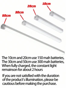 1 件 LED 运动传感器橱柜灯，磁性 USB 可充电夜灯（10/20/30/50 厘米）适用于厨房、卧室、橱柜、衣柜、楼梯、走廊照明 - 白色 - 查看 9